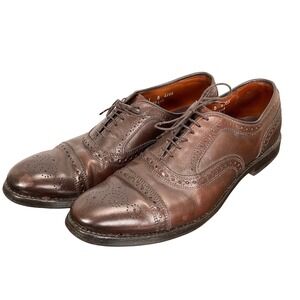Allen Edmonds Strand Oxford Mens 11W Brown Lace Up Leather Brogue Cap Toe 6105